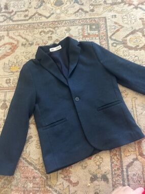 Zara Boys' Navy Single-Button Blazer